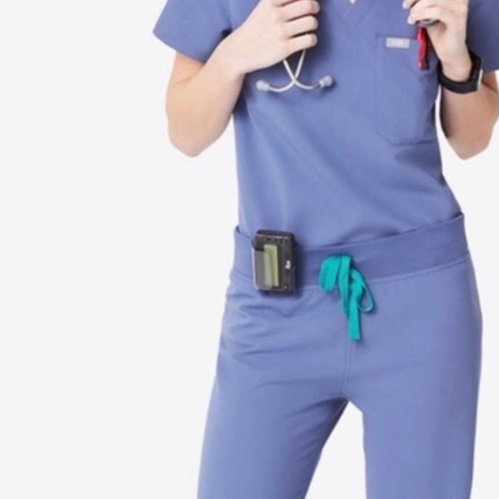 figs scrubs set, xs/xxsp big sky blue